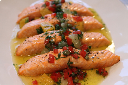 Baked Salmon with Tomatoes, Oranges and CapersAuto Draft