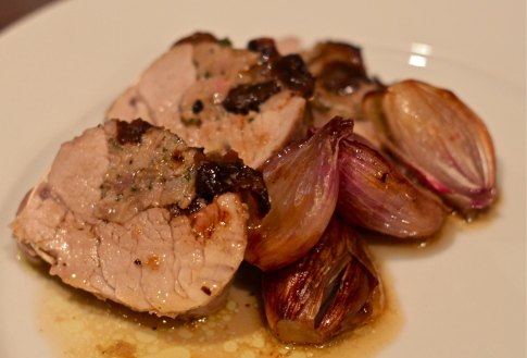Pork Tenderloin stuffed with Toulouse Sausage and Prunes