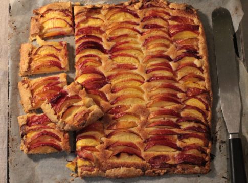 Rustic fruit galette with almond cream