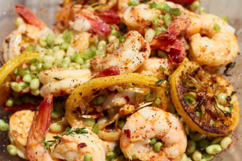Shrimp and Field Peas with Garlic and Lemon Infused Olive Oil