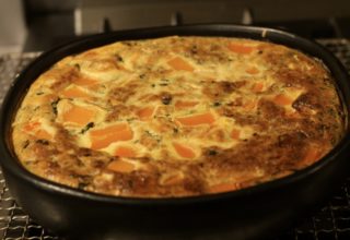 Baked butternut squash clafoutis