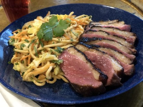 Sesame Peanut Noodles with 5-Spice Marinated Duck (or Beef)