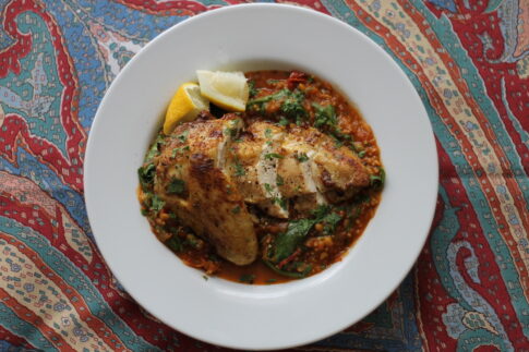 Spiced Buttermilk Chicken Breast with Yellow Split Pea Dhal