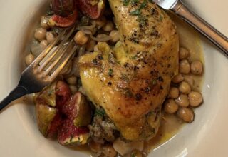 chicken with figs on plate